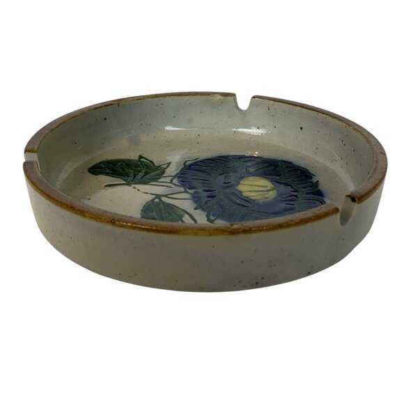 Vintage Otagiri Ceramic Ashtray  Floral Design Speckled Glaze Japan - Picture 5 of 7